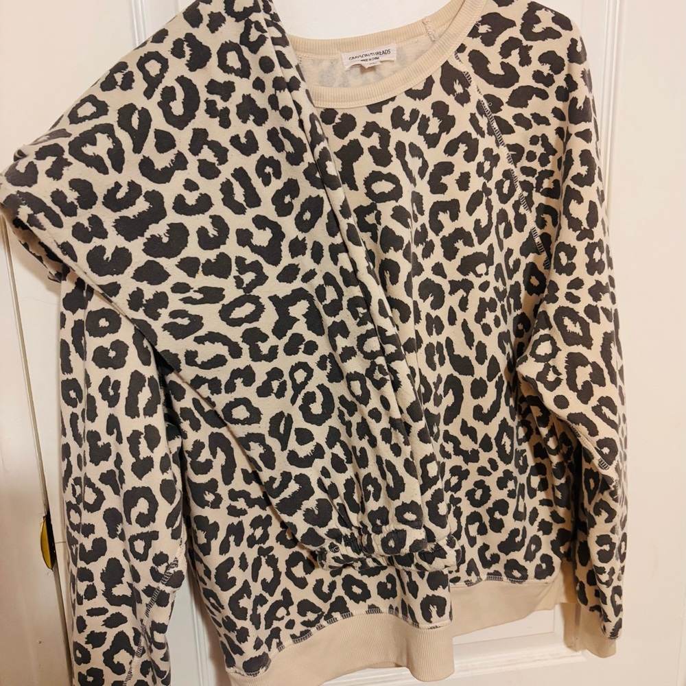 Grayson Threads Beige and Black Leopard Sweater Pant Set